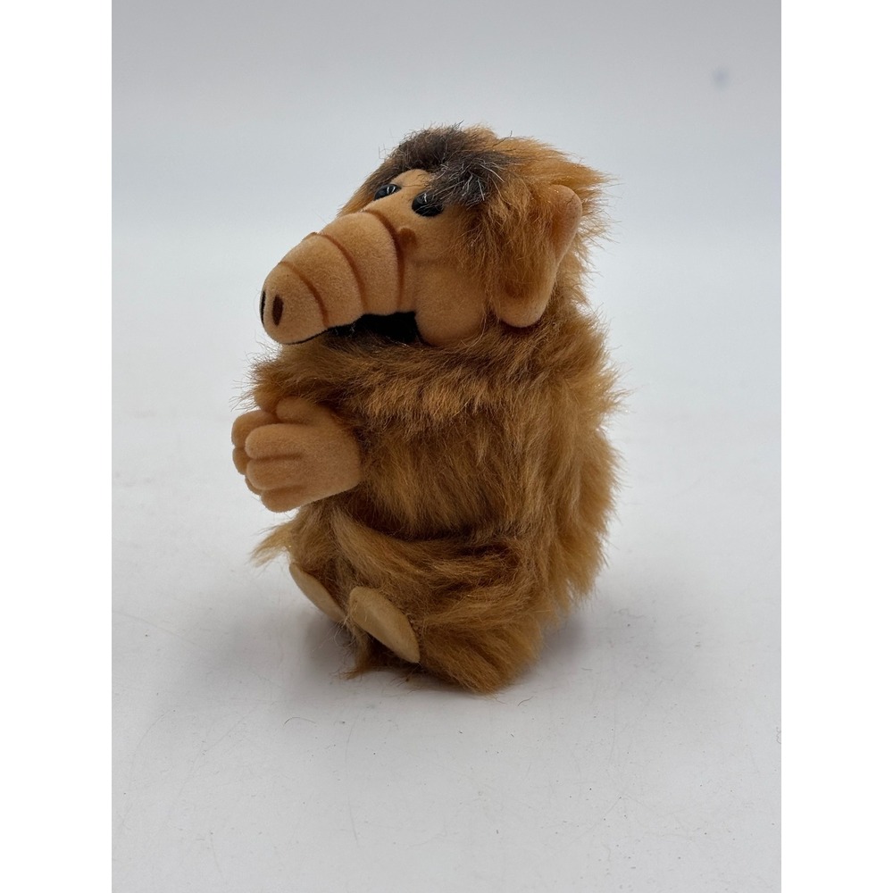 Vintage ALF Clip On Plush Figure Russ Berrie Brown Flocked 80s Alien Toy